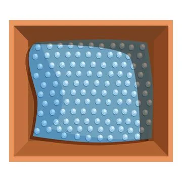 Cardboard box with bubble wrap protecting fragile item Stock Illustration