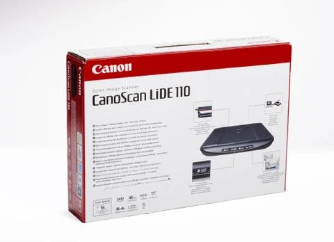 Cardboard box of CanoScan Lide 110 2400dpi Stock Photos