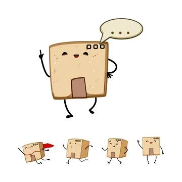 Cardboard box character presenting creative business housing idea Illustrazione stock