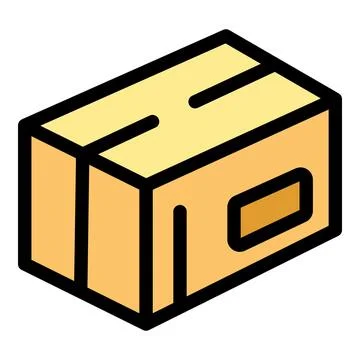 Cardboard box closed with label ready for shipping Stockillustratie