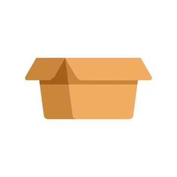Cardboard box container showing open empty space Illustrazione stock