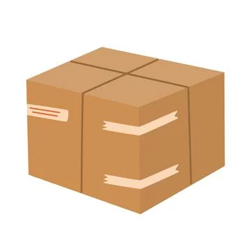 Cardboard box. Delivery and packaging. Transport, delivery. Hand drawn vector Stock Illustration