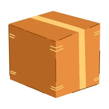 Cardboard box. Delivery and packaging. Transport, delivery. Hand drawn vector Stock Illustration