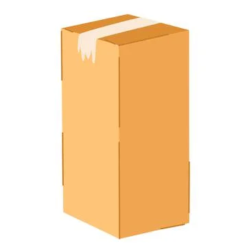 Cardboard box. Delivery and packaging. Transport, delivery. Hand drawn vector Stock Illustration