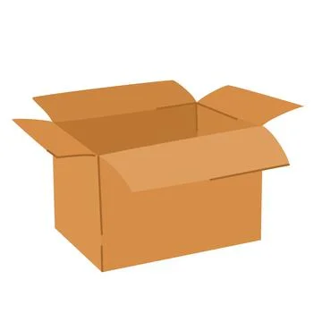 Cardboard box. Delivery and packaging. Transport, delivery. Hand drawn vector Stock Illustration