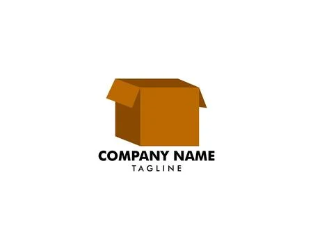 Cardboard Box Design Logo Template Vector Illustration Stock Illustration