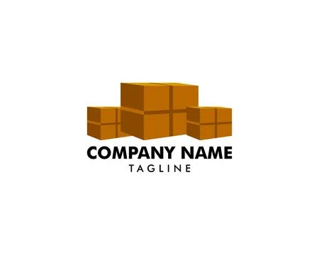 Cardboard Box Design Logo Template Vector Illustration Stock Illustration