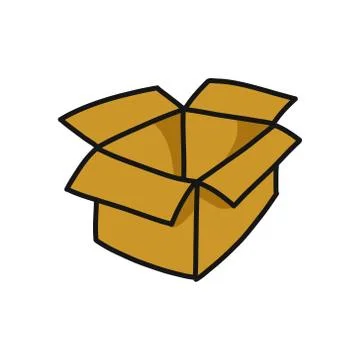 Cardboard box doodle icon, vector illustration Stock Illustration