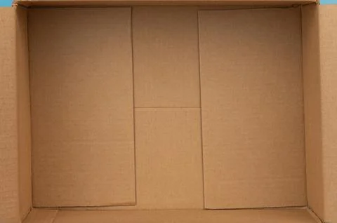 Cardboard box with empty space for packing items inside Stock Photos