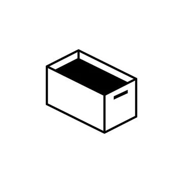 Cardboard Box with Handle Flat Vector Icon Illustrazione stock