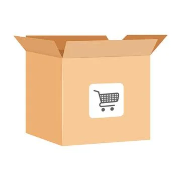 Cardboard box icon in flat style. Package vector illustration on isolated b.. 库存插图