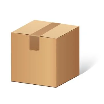 Cardboard box icon in flat style. Package vector illustration on isolated b.. Stock Illustration