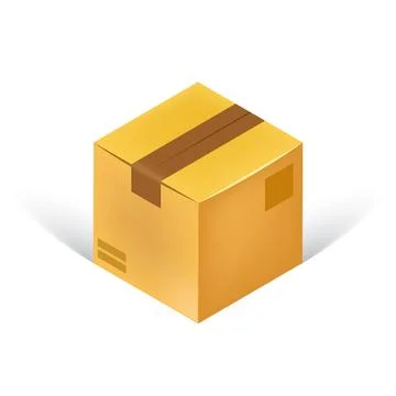 Cardboard box icon in flat style. Package vector illustration on isolated b.. Stock Illustration