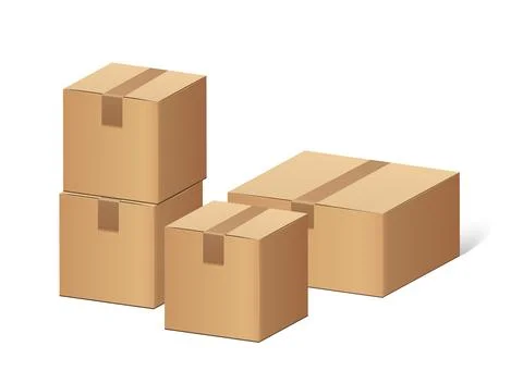 Cardboard box icon in flat style. Package vector illustration on isolated b.. Stock Illustration