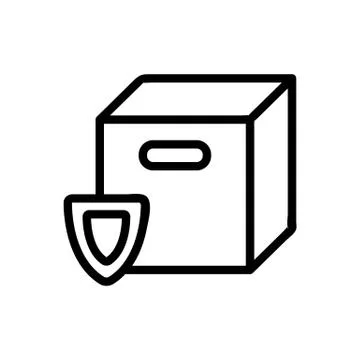 Cardboard box icon vector. Isolated contour symbol illustration Stock Illustration