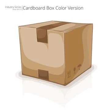 Cardboard Box. Illustrazione stock
