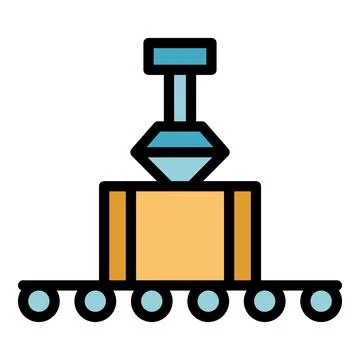 Cardboard box industry icon vector flat Stock Illustration