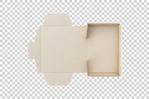 Cardboard box isolate top view Stock Photos