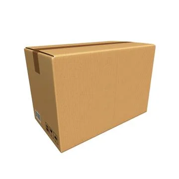Cardboard Box isolated on white background Stock Illustration