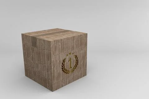 Cardboard box isolated on white background Stock Illustration