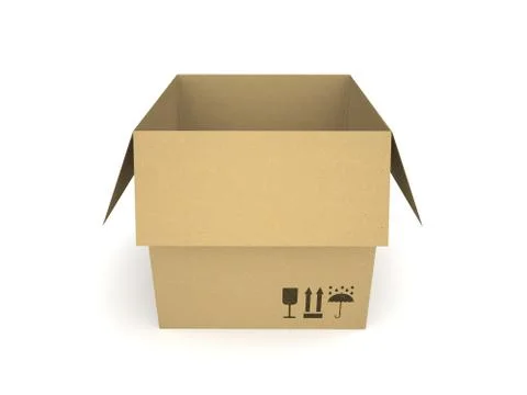 Cardboard box isolated on white background 7 Stock Illustration