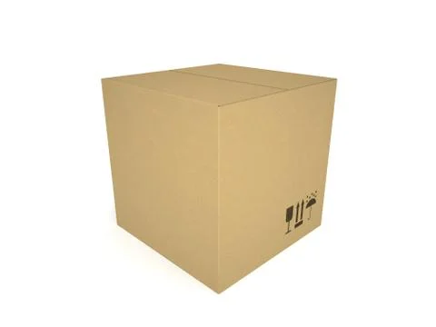 Cardboard box isolated on white background 6 Stock Illustration