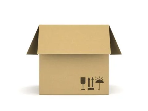 Cardboard box isolated on white background Stock Illustration