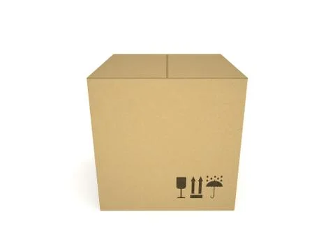 Cardboard box isolated on white background 5 Stock Illustration