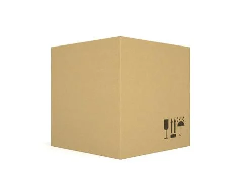 Cardboard box isolated on white background 4 스톡 일러스트