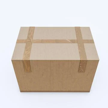 Cardboard box isolated on white background Stock Illustration
