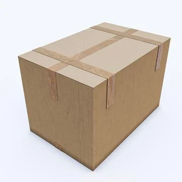 Cardboard box isolated on white background Stock Illustration