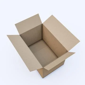 Cardboard box isolated on white background Stock Illustration