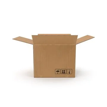 Cardboard box isolated on white background Stock Illustration