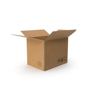 Cardboard box isolated on white background Stock Illustration