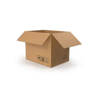Cardboard box isolated on white background Stock Illustration