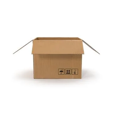 Cardboard box isolated on white background Stock Illustration