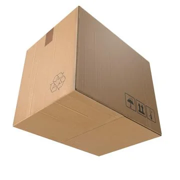 Cardboard box isolated on white background Stock Illustration