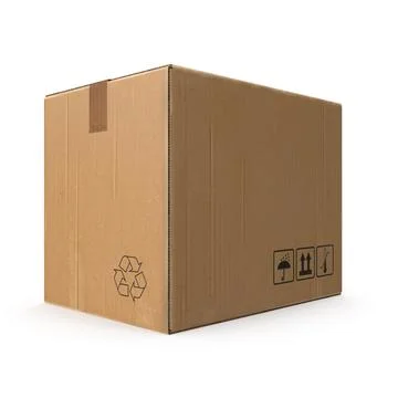 Cardboard box isolated on white background Stock Illustration