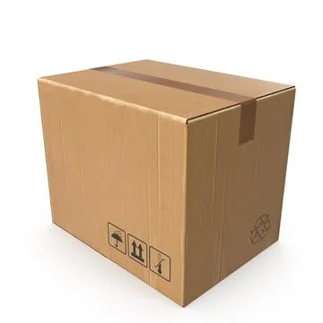 Cardboard box isolated on white background Stock Illustration
