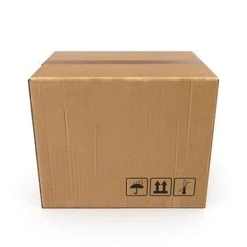 Cardboard box isolated on white background Stock Illustration