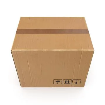 Cardboard box isolated on white background Stock Illustration