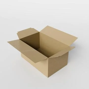 Cardboard box isolated on white background Stock Illustration