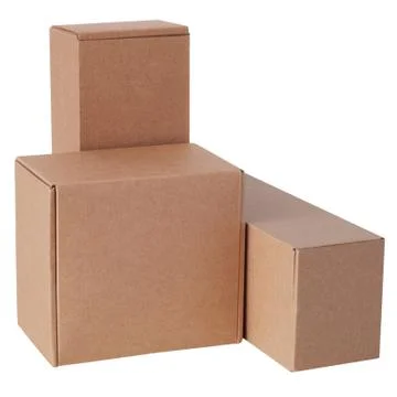 Cardboard box isolated on a white background. Stock Photos