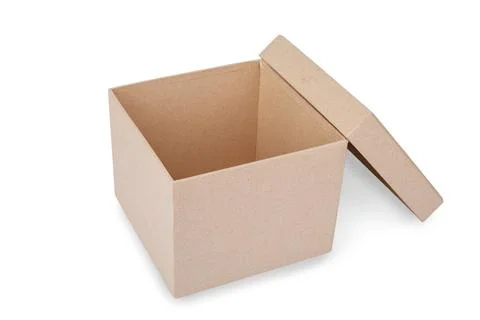 Cardboard box isolated on a white background Stock Photos