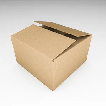 Cardboard box isolated on white Stock Illustration