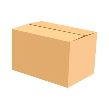 Cardboard box isolated on white vector illustration Illustrazione stock