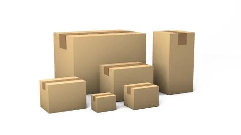 Cardboard box mock-up Stock Illustration