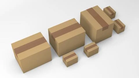 Cardboard box mock-up Stock Illustration