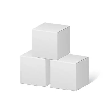 Cardboard box mockup icon in flat style. Package mock up vector illustratio.. Stock Illustration