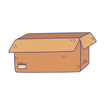 Cardboard box open empty cargo delivery icon 스톡 일러스트